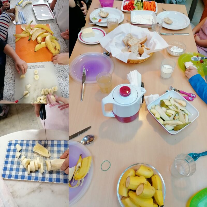 Liebevoll gestalteter Frühstückstisch in der Schule